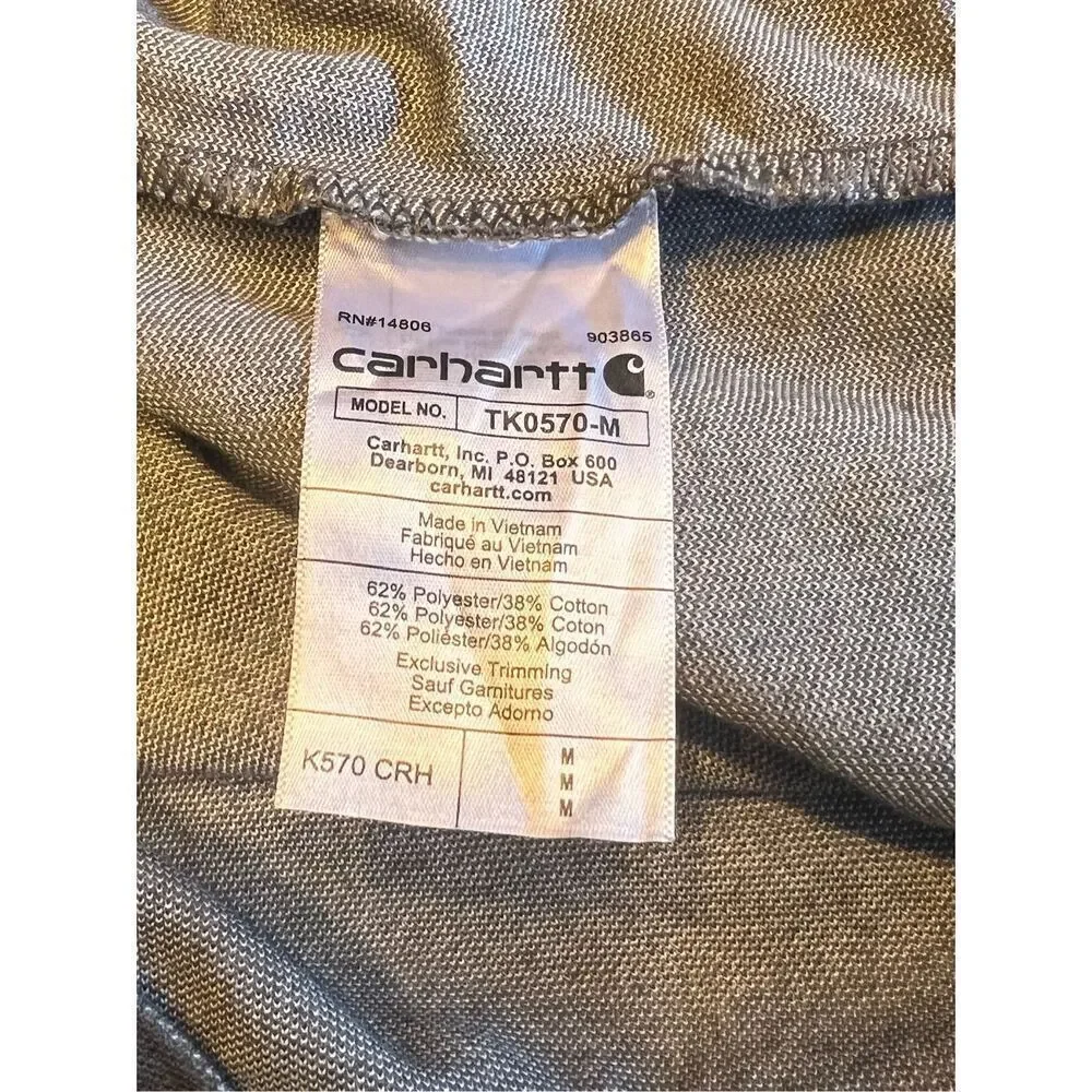 Carhartt Men’s Medium loose fit gray midweight short sleeve polo pocket shirt